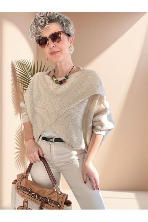 Lasso Tasarım Çapraz Triko Taş