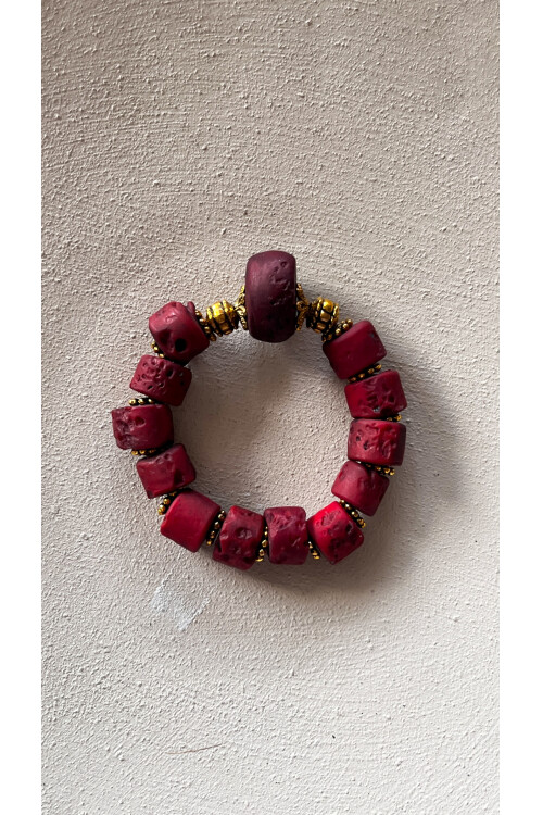 LavillaTasarım Etnik Bileklik Bordo