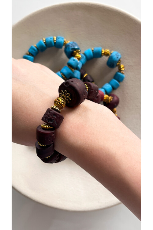 LavillaTasarım Etnik Bileklik Kahve