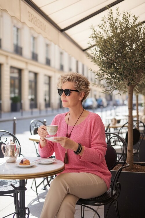 Meggis Kolyeli Tasarım Merserize Pembe