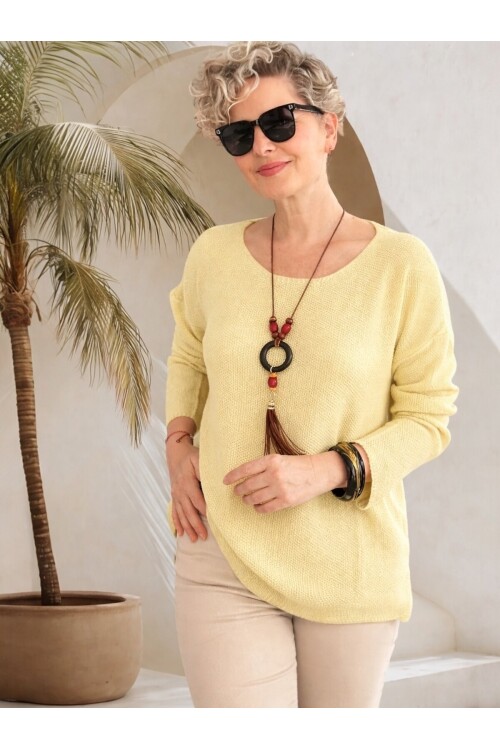 Meggis Kolyeli Tasarım Merserize Sarı