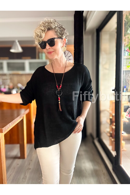 Meggis Kolyeli Tasarım Merserize Siyah