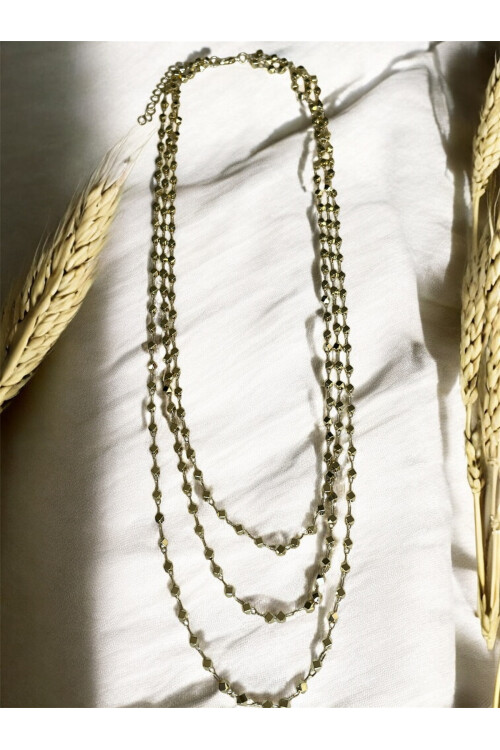 Melina Çelik Gold Çoklu Kolye