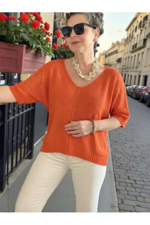 Miatta Tasarım Merserize Bluz Orange