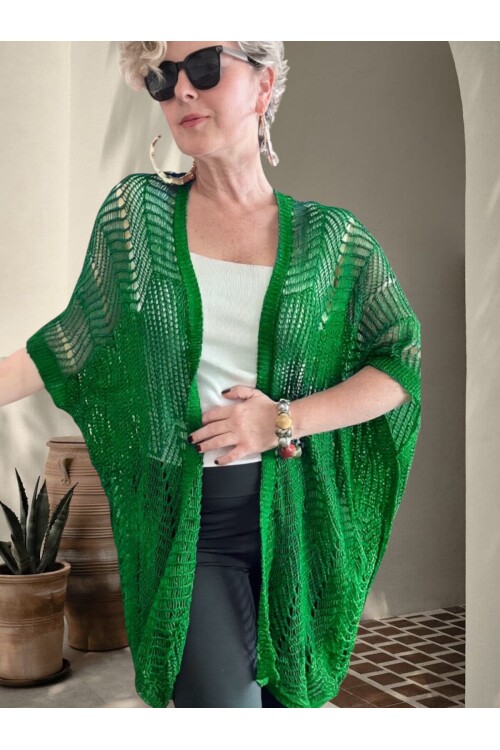 Misa Ajurlu İthal Lase Hırka Yeşil