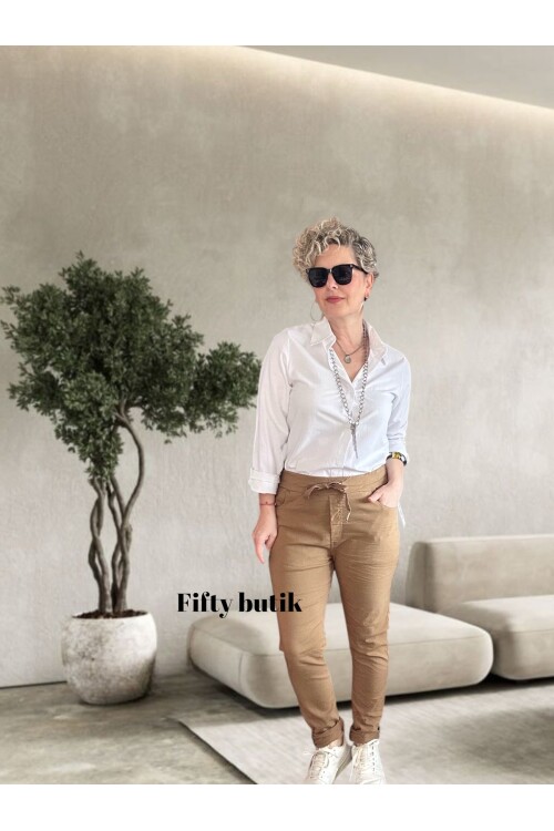 Nino İtalyan Sihirli Pantolon Camel