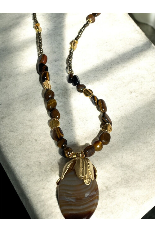 Pera VIP Doğal Taş Kolye