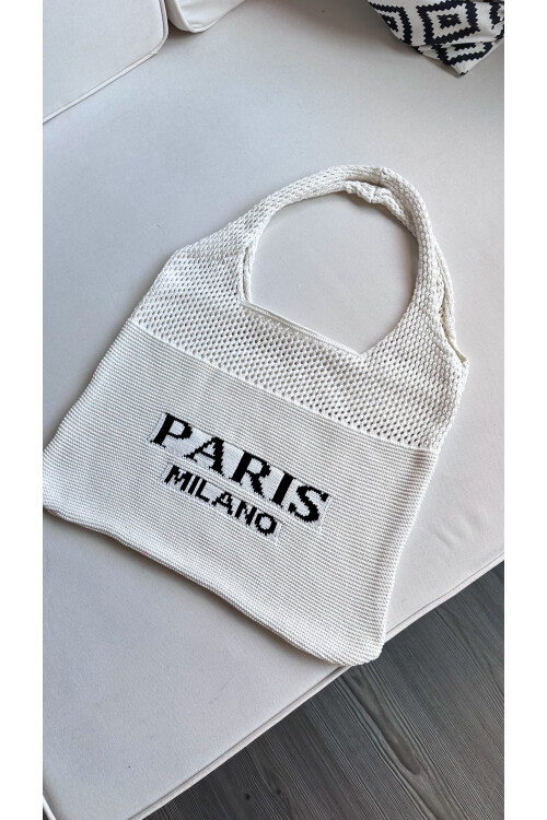 Premium İthal Örme Çanta Beige