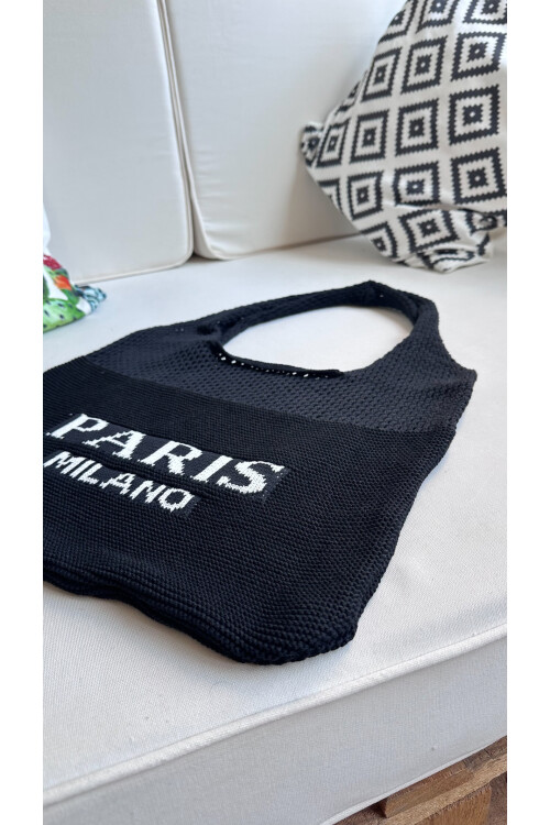 Premium İthal Örme Çanta Siyah