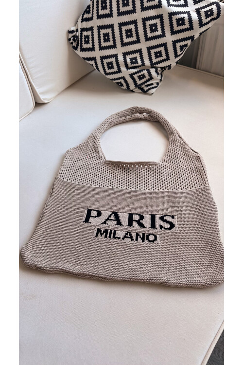 Premium İthal Örme Çanta Vizon