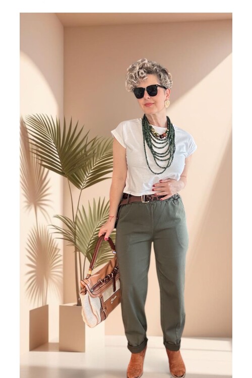 Premium Racci İtalyan Detay Kemerli Sihirli Pantolon Haki