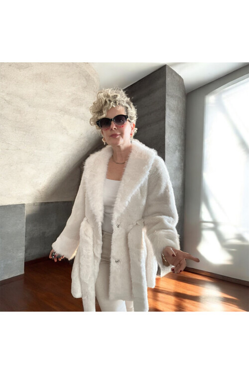 Rennes İthal Kısa Kürk  Ekru