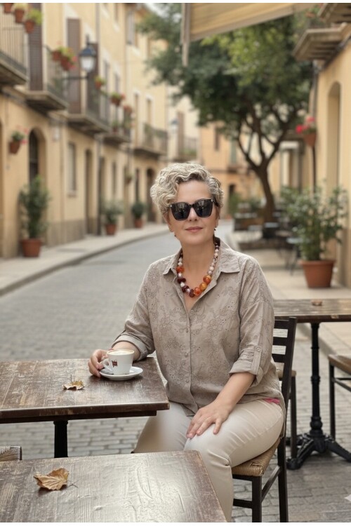 Taffi İtalyan Fisto Pul Detay Gömlek Fango