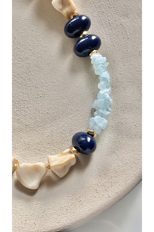 Vivenye Doğal Taş Detay Kolye Aqua