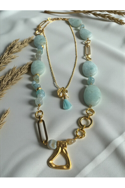 Aquamarine VIP Doğal Taş Kolye