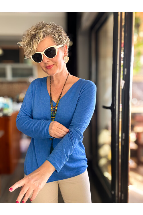 Zanna İtalyan V Yaka Triko Sax