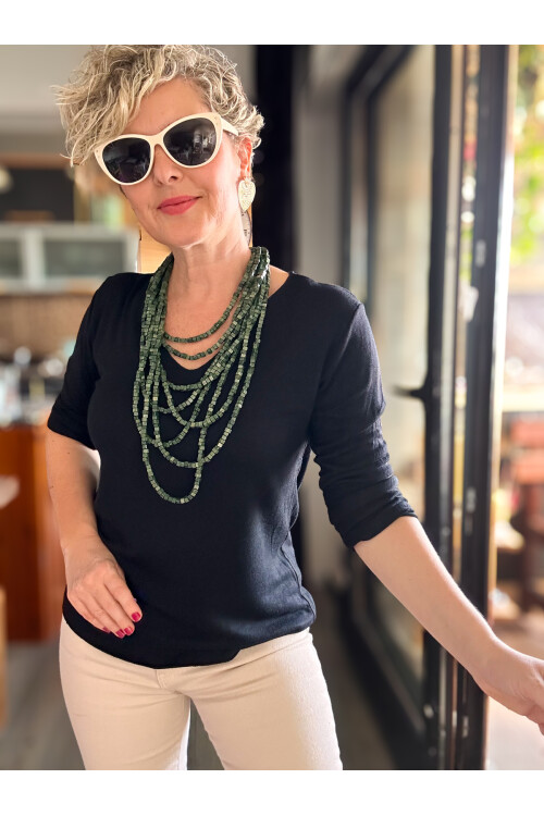 Zanna İtalyan V Yaka Triko Siyah