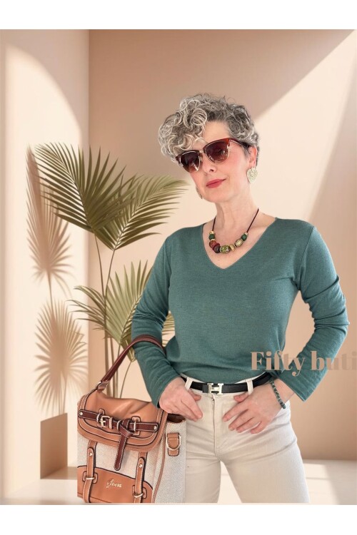Zanna İtalyan V Yaka Triko Zümrüt