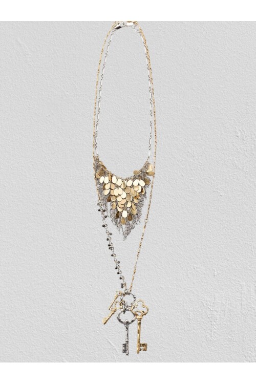 ZRA Modell Sisi Çoklu Silver Gold  Kolye