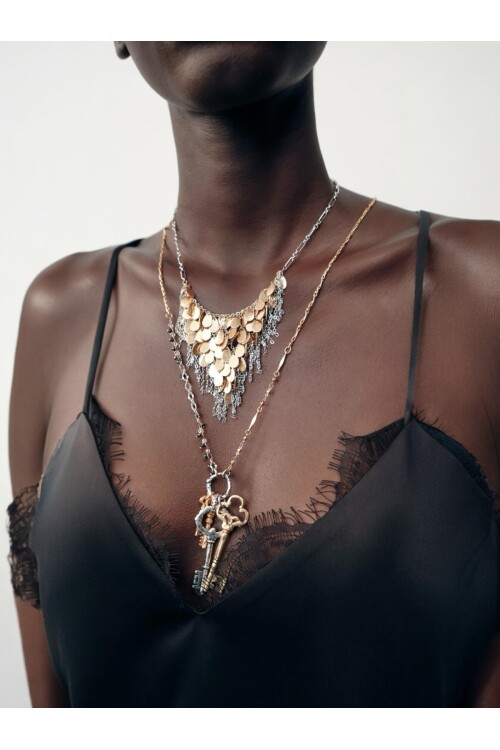 ZRA Modell Sisi Çoklu Silver Gold  Kolye