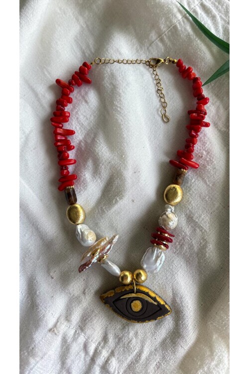 Bodrum Cam Eyessa Etnik Kolye