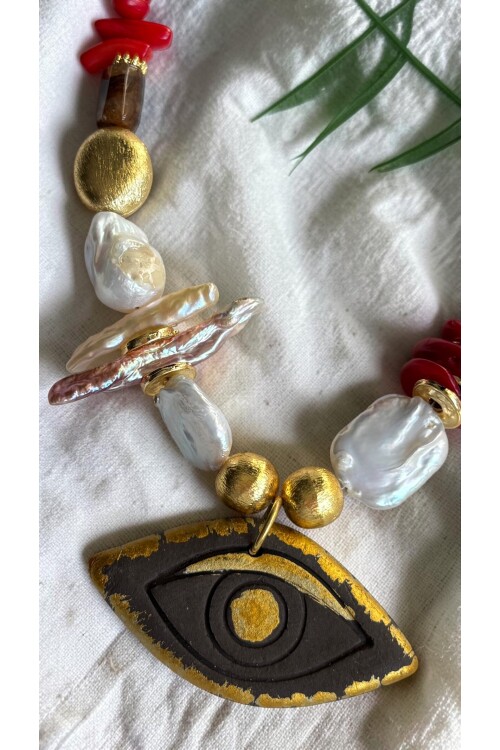 Bodrum Cam Eyessa Etnik Kolye