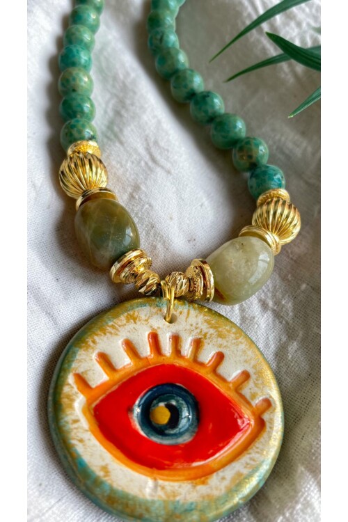 Bodrum Cam Yeşim Etnik Kolye