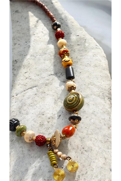 Estera Etnik Doğal Taş Kolye