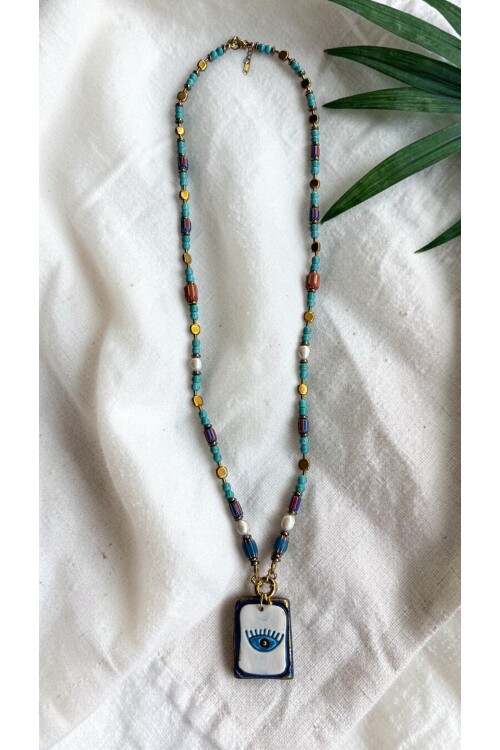 Helıvna Bodrum Cam Etnik Kolye