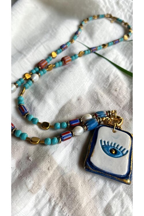 Helıvna Bodrum Cam Etnik Kolye