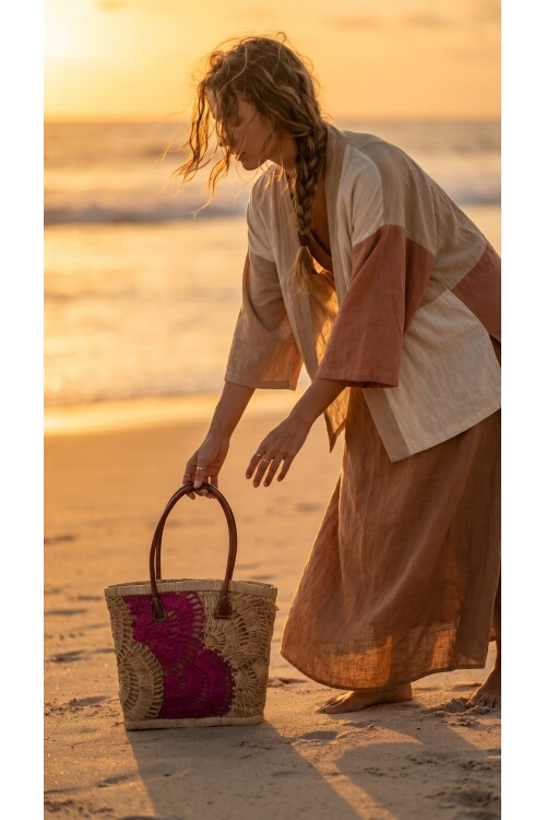 Perros %100 El Örgüsü Rafya Çanta