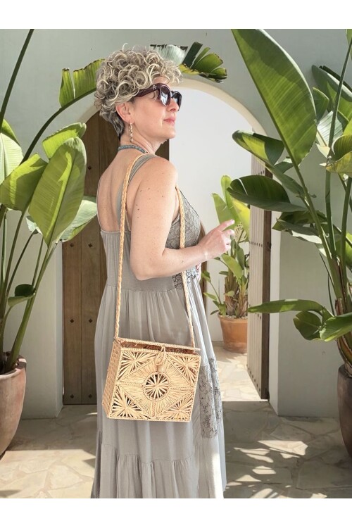 Pizzo İtalyan Brode İşlemeli Elbise Fango