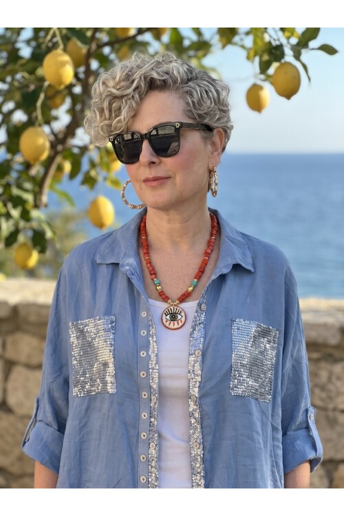Reddel Bodrum Cam Etnik Kolye