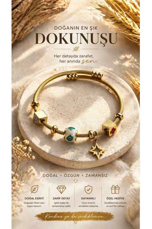 Sattera Gold And Silver Çelik Bileklik