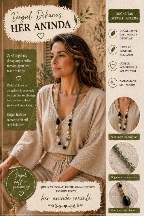 Selece VIP Doğal Taş Kolye