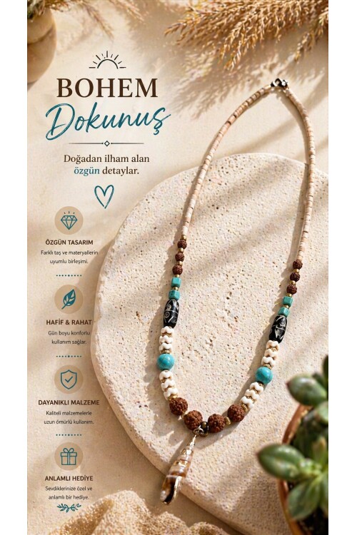 Trink Doğal Taş Etnik Kolye