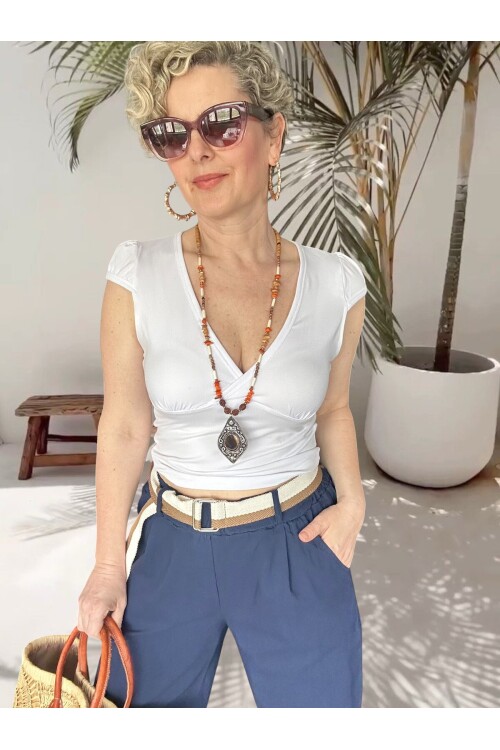 Vicco İtalyan Balon Kemerli Pantolon Lacivert