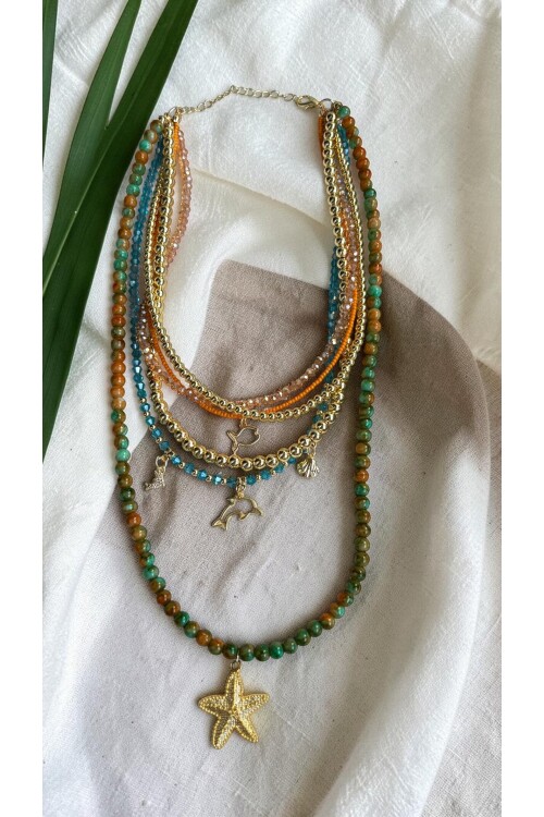 White Zelen Çoklu Kolye