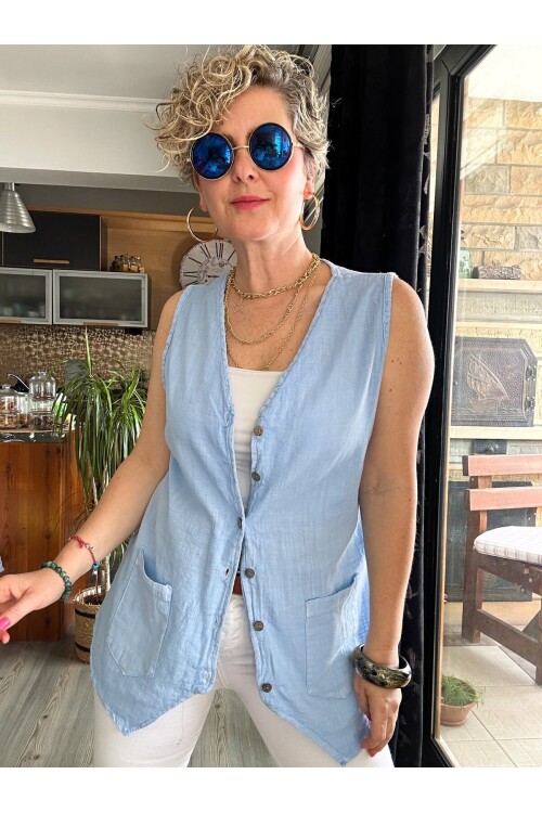 Nepa Tasarım Bluz Yelek Bebe Mavi