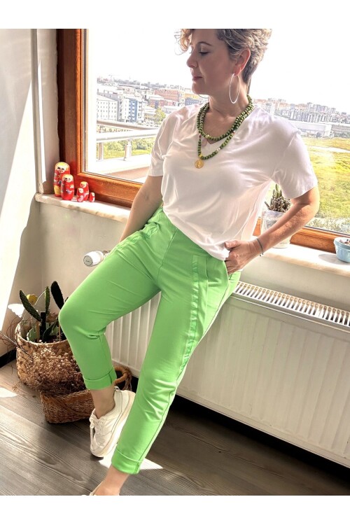 Sawin Şerit Detaylı Pantolon Yeşil
