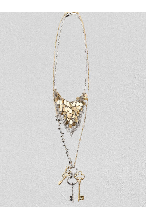 ZRA Modell Sisi Çoklu Silver Gold  Kolye
