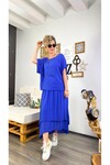 Mozza Vip Tasarım Rahat Kesim Elbise İndigo Mavi