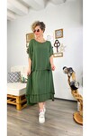 Mozza Vip Tasarım Rahat Kesim Elbise Yeşil
