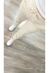 Shr Sihirli İtalyan Stil Likralı Pantolon Zemin Ekru Çizgili