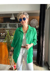 Donna Nakış Detaylı Tasarım Pamuk Gömlek Yeşil