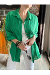Donna Nakış Detaylı Tasarım Pamuk Gömlek Yeşil