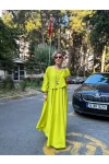 Enzo İkili Takım Tasarım Elbise Fıstık Yeşil