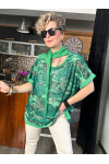 Mamma Mia Fularlı Etek Pul Kamuflaj Bluz Yeşil