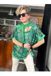 Mamma Mia Fularlı Etek Pul Kamuflaj Bluz Yeşil