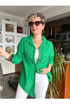 Vento İtalyan Stil Bohem Pamuk Gömlek Yeşil